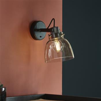 Agathis Black And Smoked Grey Wall Light BLW-54870