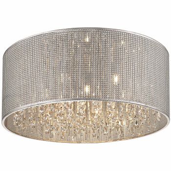Crystal Palace Silver/Crystal Large Semi Flush Fitting CRYS055SI7FLUS
