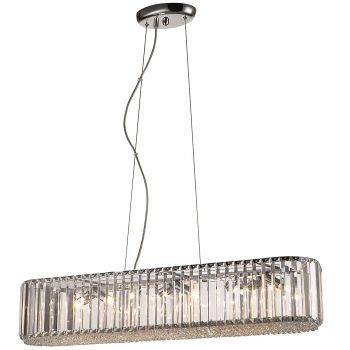 Belaney Oval Chrome and Crystal Ceiling Pendant Fitting 082CL6DEC