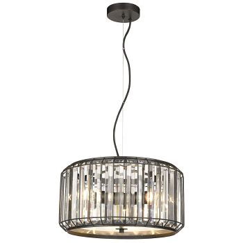 Hendon Black Caged Crystal Ceiling Pendant Fitting HEND042BL3DECO