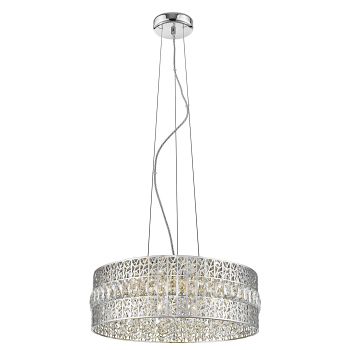 Dashielle Polished Chrome And Crystal 7 Light Pendant 052CH7D