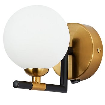 Batley Black and Brass Switched Wall Light BATL010MB1WAL