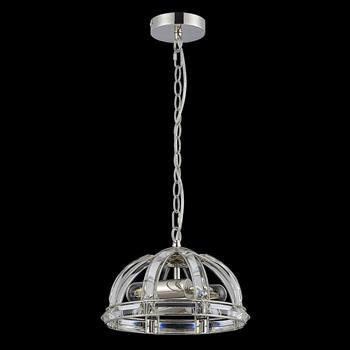 Baltimore Polished Nickel And Clear 2 Light Pendant LT32260