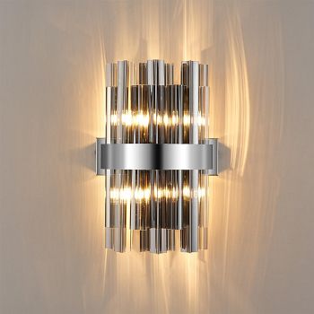 Boise Four Light Wall Fitting Smoked Glass