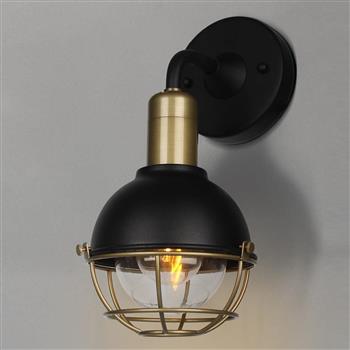 Cape Sand Black And Antique Brass IP65 Outdoor Wall Light LT30418