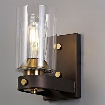 Salem Brown And Bronze Single Wall Light LT30424