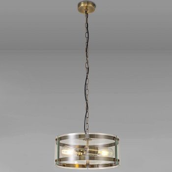 Vaden Double Clear Glass Ceiling Pendant