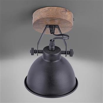 Samia Ceiling/Wall Spotlight Black/Wood 11981-18