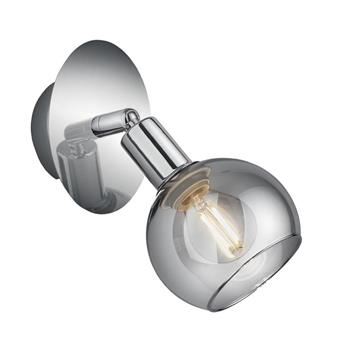 Brest Chrome and Smoked Glass Wall Spotlight R80591006