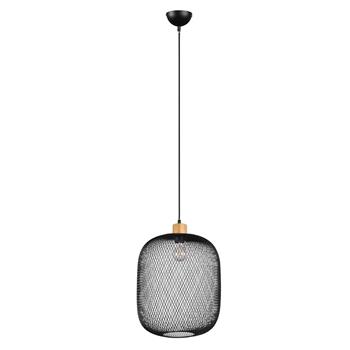 Calimero Matt Black & Wooden Ceiling Pendant R30561932