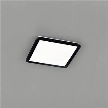 Camilla Square IP44 LED Black & White Bathroom Flush Fitting 689314032