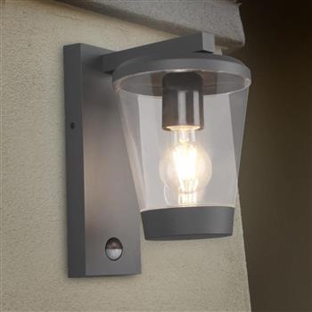 Cavado IP44 PIR Outdoor Anthracite Wall Light 211069142