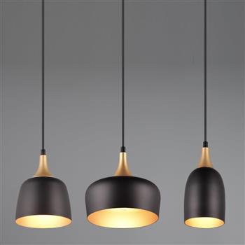 Chiraz 3 light Matt Black & Gold Bar Pendant 310500332