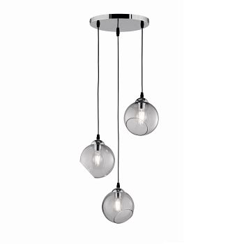 Clooney Chrome And Glass 3 Light Ceiling Cluster Pendant R30073054