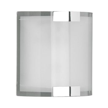 Divo Matt White Glass Chrome Wall Light 2522011-06