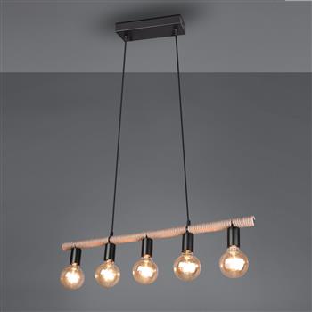 Einar Matt Black and Brown Ceiling Pendant R30605032