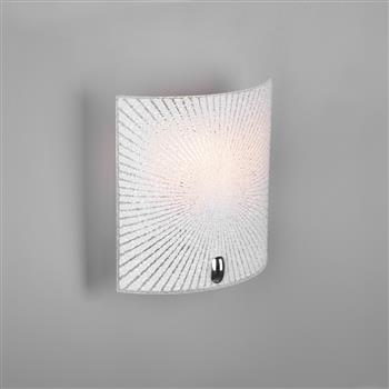 Elisa White Frosted Curved Patterened Glass Single Wall Light 212200100