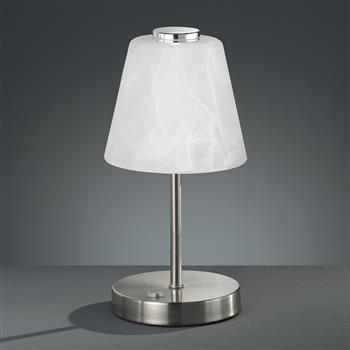 Emmy Matt Nickel & Alabaster LED Table Lamp R52541907