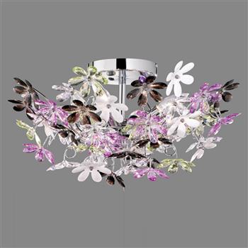 Flower Chrome & Multi-Coloured Ceiling Fitting R60014017