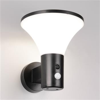 Gorda IP44 LED Hybrid Solar Outdoor Matt Black Wall Light R24676132