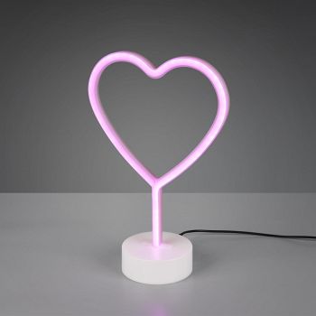 Heart LED Pink Childrens Table Lamp R55210101
