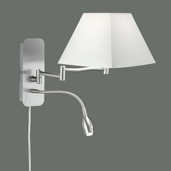 Hotel White Shade Swing-Arm Double Wall Light 271370201