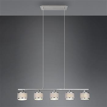 Kaprun Chrome And Grey Five Ceiling Bar Pendant 311600506