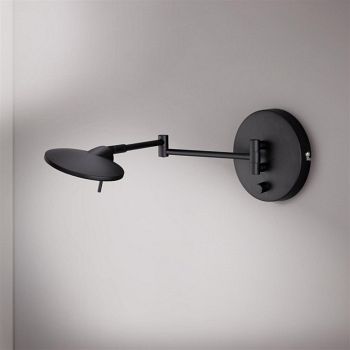 Kazan Matt Black Swing-Arm LED Wall Light 274770132