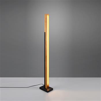 Kerala LED Wood And Matt Black Dimmable Floor Lamp 441610132