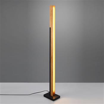 Kerala LED Wood And Matt Black Dimmable Floor Lamp 441610132