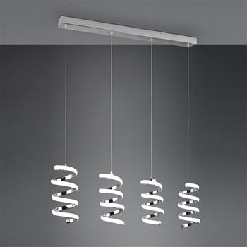 Laola LED Four Bar Pendant Chrome Spiral Ceiling Pendant R34184106