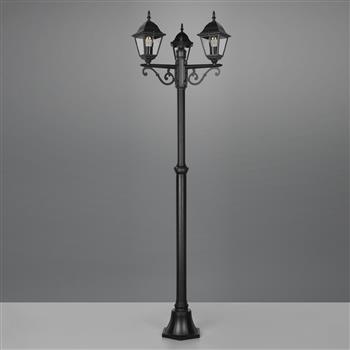 Livenza IP44 Matt Black Outdoor 2000mm Three Light Post 405760332
