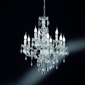 Luster Chrome and Clear Small Multi-Arm Chandelier R1169-00