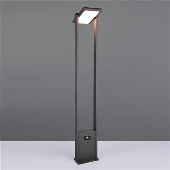 Malawi IP65 LED Hybrid Solar Outdoor Anthracite 1010mm Post Lamp 453769142
