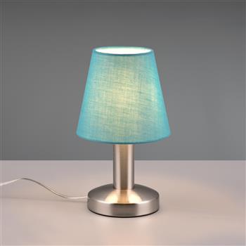 Mats 2 Matt Nickel And Tapered Shade Touch Table Lamp 