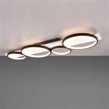 Medera 4 Light Wood And Metal Flush Wall Or Ceiling Fitting