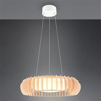 Monte LED Wood Effect And White finished Ceiling Pendant R32171930