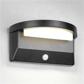 Moro IP44 LED Hybrid Solar Outdoor Matt Black Wall Light R24706132