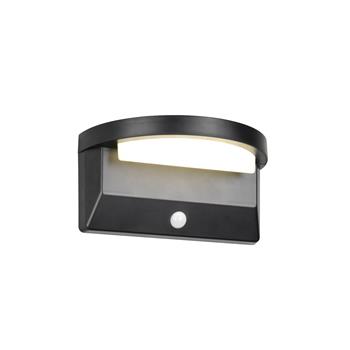 Moro IP44 LED Hybrid Solar Outdoor Matt Black Wall Light R24706132