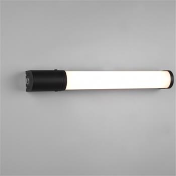 Piera IP44 Small Matt Black And Opal LED Bathroom Shaver Light