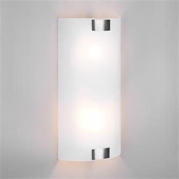 Pura Large White Frosted Curved Glass Double Wall Light