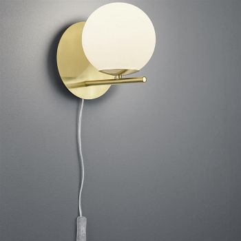 Pure Wall Light Brass with Opal Glass Shade 202000108