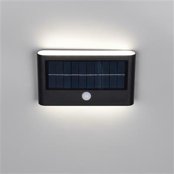 Ramos IP44 LED Hybrid Solar Outdoor Matt Black Wall Light  R24746232