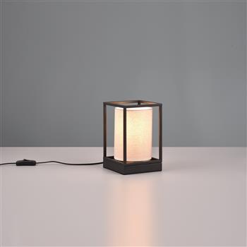 Ross Square Shape Matt Black & Beige Table Lamp 503100144