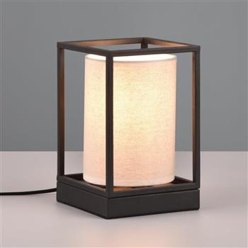 Ross Square Shape Matt Black & Beige Table Lamp 503100144