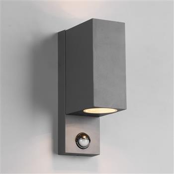 Roya IP44 Medium Rectangular Outdoor Anthracite PIR Wall Light 214269242