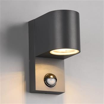 Roya IP44 Small Curved Outdoor Anthracite PIR Wall Light 214260142