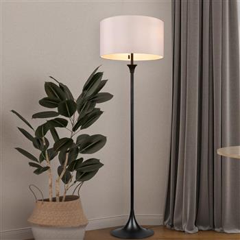 Sabia Triple Light White Shade Floor Lamp 