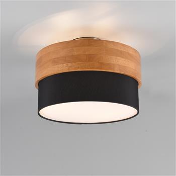 Saesons 2 Light Wood Semi-Flush Ceiling Fitting