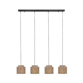 Smilla Black And Natural Four Light Ceiling Pendent 366800436